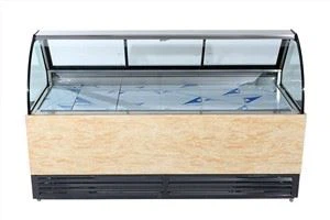 مروحة تبريد زجاجية منحنية مبردة لعرض اللحوم